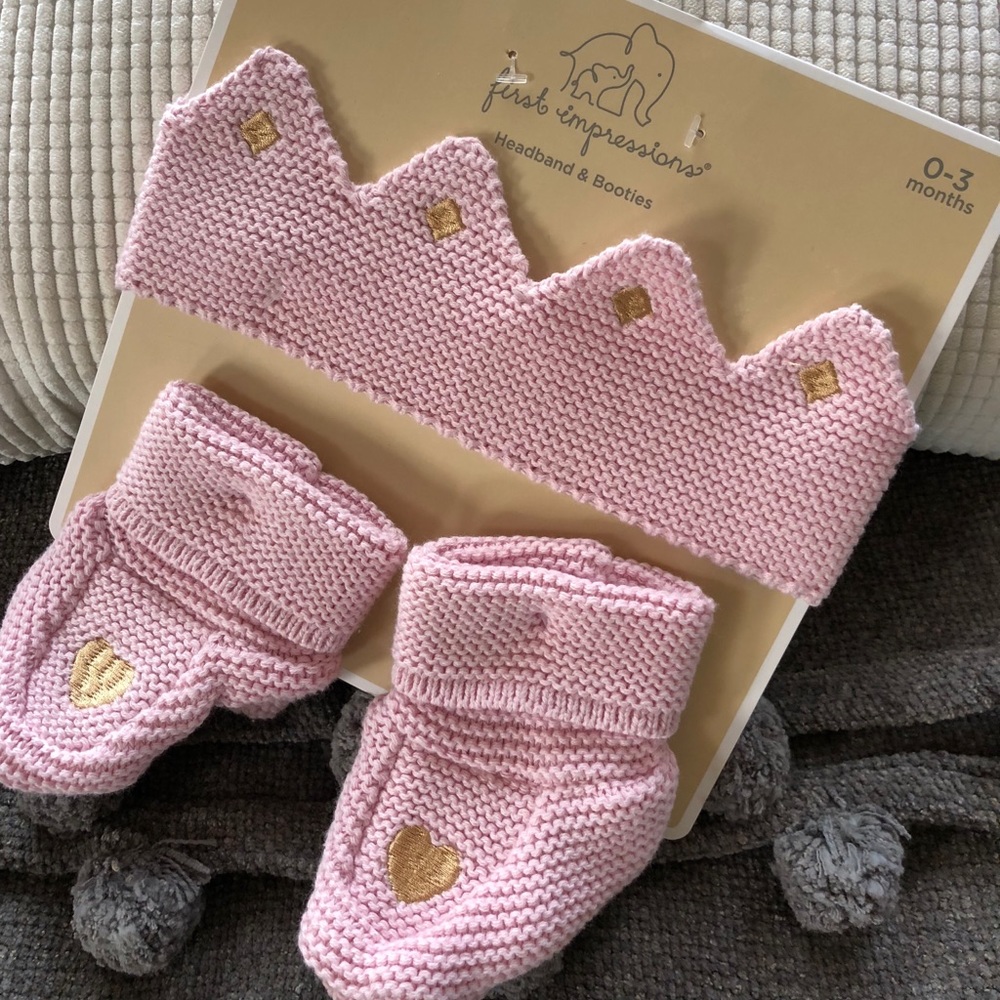 New w/ tags FIRST IMPRESSIONS Headband & booties